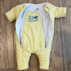 Baby Merlin’s Magic Sleepsuit in size small. Gently used for one child.